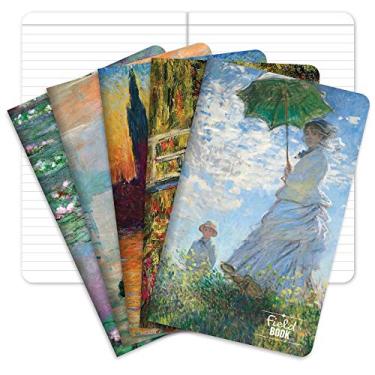 Imagem de Caderno de campo – 12,7 cm x 20,3 cm – Monet Patterns – Livro de lembretes forrado – Pacote com 5