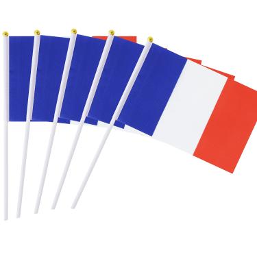 Imagem de Pacote com 25 bandeiras pequenas de bandeira da França, bandeiras francesas, bandeiras de bandeiras de países nacionais arredondadas, artigos de decoração para festas, bojo mundial, eventos de festivais, festival internacional