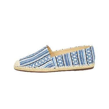 Imagem de Schutz Bobi Blue Canvas Espadrille Flat Slip-On Shoes (5.5)
