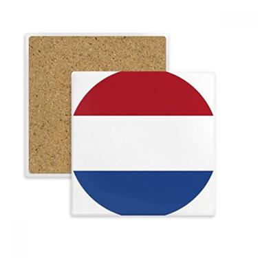 Imagem de Porta-copos com bandeira nacional da Holanda da Europa, quadrado, porta-copos, pedra absorvente para bebidas, presente de 2 peças