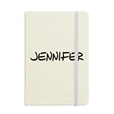 Imagem de Caderno de anotações especiais com nome inglês JENNIFER oficial de tecido capa dura para diário clássico