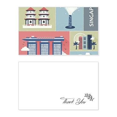 Imagem de Cartão de agradecimento Cingapura arranha-céus lugares famosos cartão de agradecimento aniversário aniversário saudação casamento agradecimento
