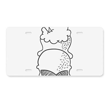 Imagem de DIYthinker Black Outline Biscuits Placa de licença de sorvete Decoração de carro Acessório de aço inoxidável