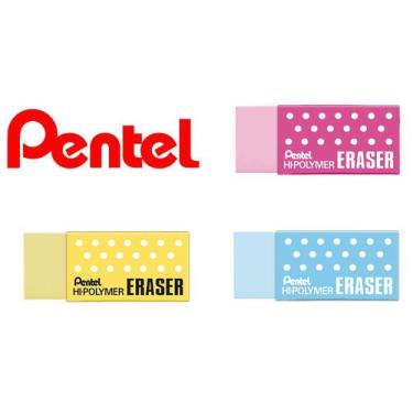 Imagem de Borracha Pentel Hi-Polymer Eraser Colors Kit Com 3 Unidades