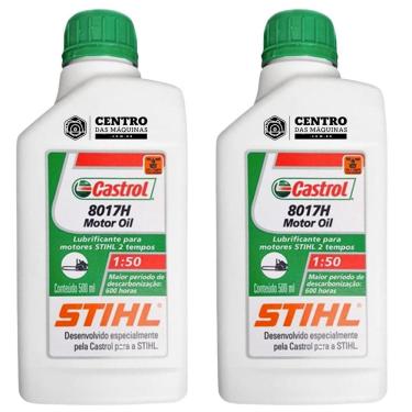 Imagem de KIT Com 2 Unidades de Óleo 2 Tempos Castrol Stihl 500ml Ideal Para Roçadeiras, Motosserras e Motobombas
