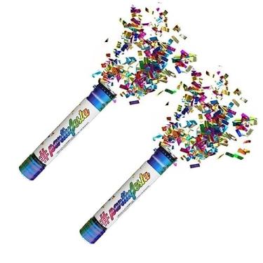 Imagem de Kit Com 2 Lança Confetes De Papel Metalizado Ou Coloridos (Picado Colorido)