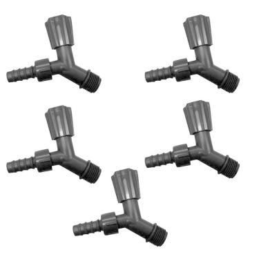 Imagem de Kit 5 Torneiras Para Tanque E Jardim Bico 3/4 Preta