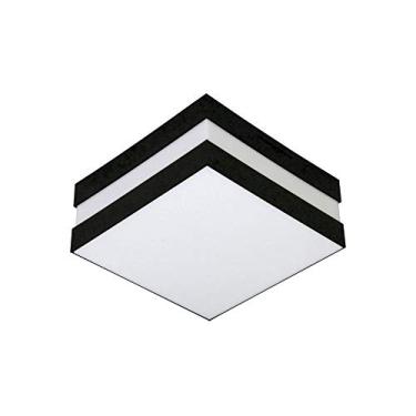 Imagem de Plafon de Sobrepor Quadrado Bilbao Preto para 01 Lâmpada Eletrônica E-27, Tualux, 18X18 cm, Pequeno