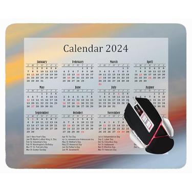 Imagem de YENDOSTEEN Mouse pad Calendário 2023 anos, tapete de mouse com material rosa vermelha tipo 1379