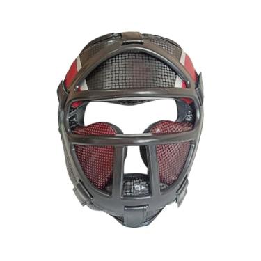 Imagem de Amagogo Capacete de Boxe Karate Chapelaria Muay Thai Respirável Segurança Cabeça Proteção Boné Protetor para Taekwondo Bjj Kickboxing Juventude, Vermelho, M