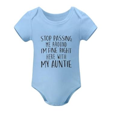 Imagem de SHUYINICE Macacão Stop Passing Me Around I'm Fine Engraçado Fofo Infantil Meninos Meninas Body Uma Peça Macacão, Azul-celeste, 18-24 Months