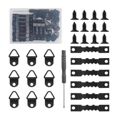 Imagem de UGPLM 151 peças cabides de imagem dente de serra com ganchos portáteis com parafusos cabides de imagem para obras de arte diy projetos de artesanato