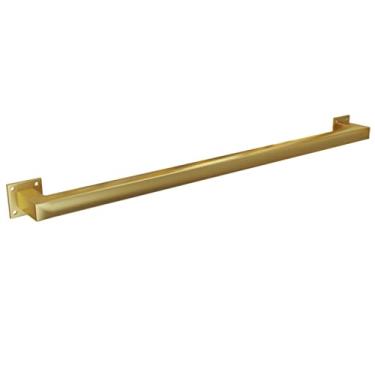 Imagem de 3 pés/1,2 m/1,5 m/1,8 m/3 m/3,7 m/4,3 m/6,1 m Corrimão de escada para escadas internas, kit completo, trilho de corrimão de ferro forjado suporte de parede trilhos de parede (cor: ouro, tamanho: 140 cm (4,5 pés)) ShaoSu