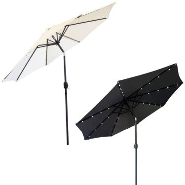 Imagem de Ombrelone Base Central Articulado Redondo 2,7m Alumínio com Led Piscina Importway Iwobcal-270