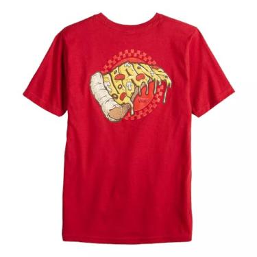 Imagem de Vans Camiseta clássica para meninos (crianças grandes), Pizza Night (design traseiro) Cardinal, G