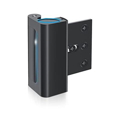 Imagem de Trava de reforço de porta resiste a 362 kg de força - Fechadura de porta preta extra à prova de segurança para crianças com 8 parafusos evita entrada não autorizada, adicione uma trava de segurança de