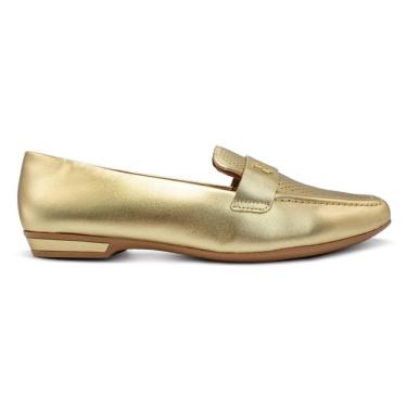 Imagem de Loafer Usaflex Feminino Couro Salto Bloco Couro Casual UC0501