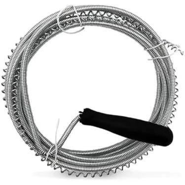 Imagem de Desentupidor Tubulação Manual Flexível Aço Cano Ralo 3M