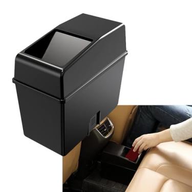 Imagem de Yumfugu Pack-1 Caixote de lixo de carro, organizador de carro multifuncional com tampa, caixa de armazenamento portátil de 21 x 20 cm x 10 cm, lata de lixo universal à prova d'água, para carros,