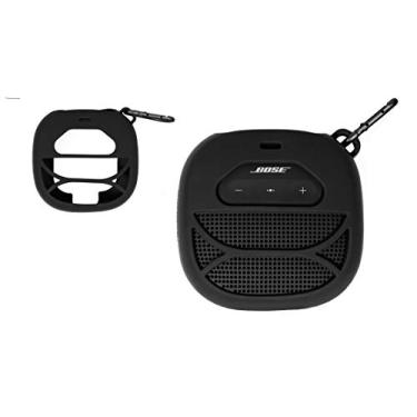 Imagem de Capa de silicone para microalto-falante portátil Bose SoundLink, da Alltravel, proteção total de 6 direções, pele personalizada com cor e forma combinando, mosquetão bônus (traseiro)