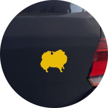 Imagem de Adesivo de Carro Cachorro Raça Lulu da Pomerânia - Cor Amarelo - Melho