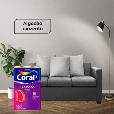 Imagem de Tinta Coral Decora Matte Premium 18l Acrílico Fosco Cores, Algodão Cin