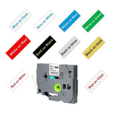 Imagem de Fita Tze Tz Tzc Compatível P/ Rotulador Brother 12mm Cores - Label Tap