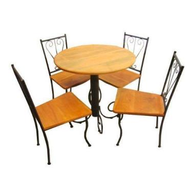 Imagem de Jogo De Mesa Phoebe Em Madeira e Ferro - Cód 1441 - Barrocarte