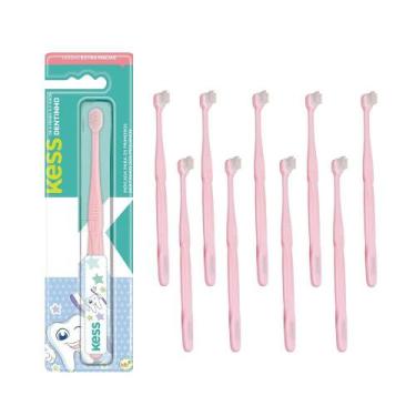 Imagem de Kit 10 Escovas Dentais Infantil Bebês 0 a 6 meses Cerdas Extra Macia K