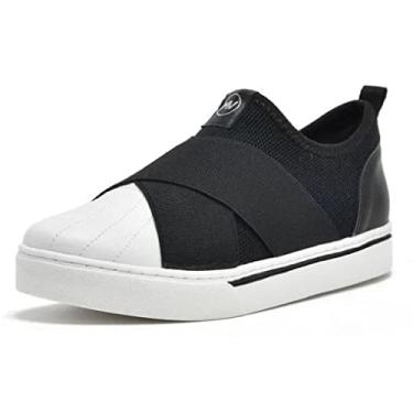 Imagem de Tênis Casual Slip On Feminino Tecido Faixas Via Marte 22-9807
