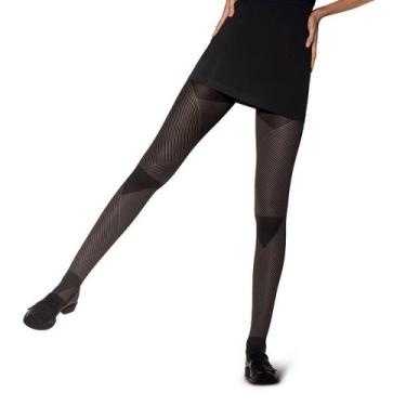 Imagem de Meia Calça Geométrica Lupo 05707-001 Fio 70 Microfibra, Natural, GG