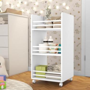 Imagem de Carrinho Organizador Multiuso CO240 DJD Móveis Branco