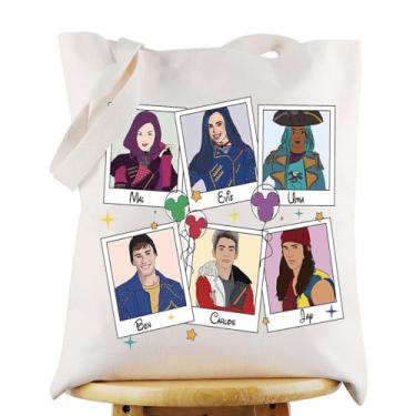 Imagem de WZMPA Descendants Villain Sacola de presente para fã da Rainha Mal, Jay & Mal, reutilizável, merchandising Witchy Merchandise, Jay & Mal -T, Large