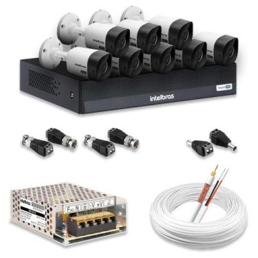 Imagem de Kit 8 Câmeras De Segurança Intelbras Hd 720p Com Dvr Mhdx 1008-c Full 