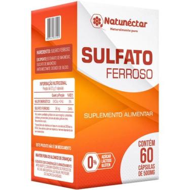 Imagem de Sulfato Ferroso - 500mg 60 Cápsulas - Natunéctar
