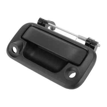 Imagem de TUCKBOLD Moldura da maçaneta da porta traseira para Ford F-150 durável | Maçaneta externa da porta traseira preta com orifício para chave 1 peça para Ford F-250 F-350 F-450