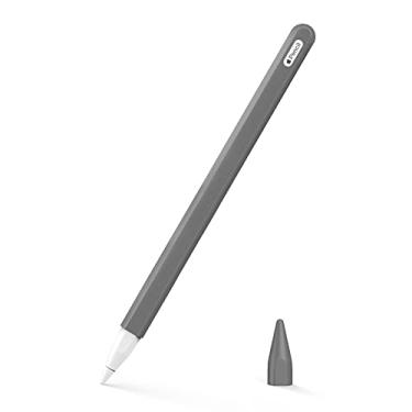 Imagem de MoKo Estojo compatível com Apple Pencil 2ª geração, [2 peças], capa de silicone para lápis e ponta para iPad Mini 6 2021/iPad Air 4 geração 2020/iPad Pro 11/Pro 12,9 2021/2020 – Cinza