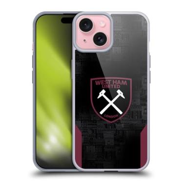 Imagem de Head Case Designs Capa de gel macio oficialmente licenciada pelo West Ham United FC Away 2024/25 Crest Kit compatível com Apple iPhone 15