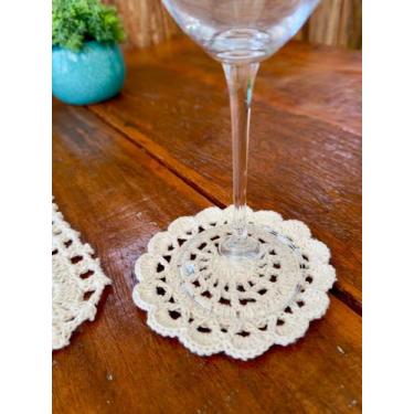 Imagem de Descanso de Copo 12cm Crochê Artesanal - Maria Croche Veronez, Cru