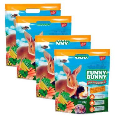 Imagem de Kit 4 Rações coelho, hamsters e roedores Funny Bunny 1,8kg - SUPRA PET