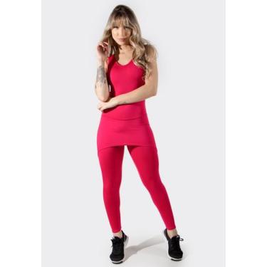 Imagem de Macacão Com Saia Longo Sem Bojo Tapa Bumbum Costa Nua RLC Modas, Rosa,