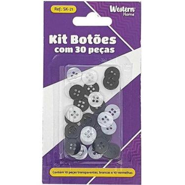 Imagem de 30 Botões Costura 4 Furos Manual Reparo Roupa Camisa Social - Western,