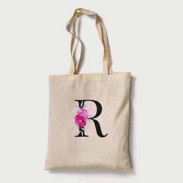 Imagem de Bolsa Ecológica Ecobag Floral Letra R - Premium