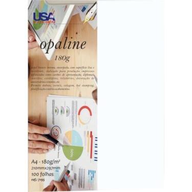Imagem de Papel Opaline A4 Branco Nacional 180G Pacote com 20 Folhas - Usa Folie