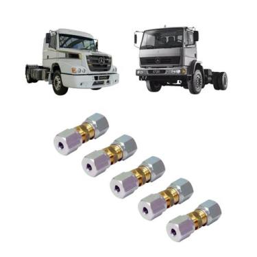 Imagem de Kit 5 Conexão Emenda Tubo Nylon Mbb Tubo 8 Mm X 8 Mm (Completa) - LNG