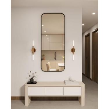 Imagem de Espelho luxo retangular retrô corpo inteiro 150x60cm banheiro sala qua