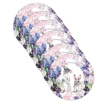 Imagem de Kit Sousplat Páscoa Irmãos Coelho - NSW, 6 Peças, com base