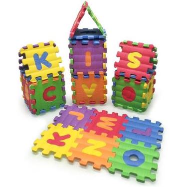 Imagem de Brinquedo pedagogico eva mini castelo abc 8x8cm 8mm 26 evamax