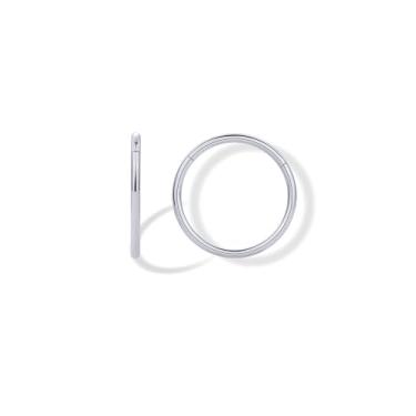 Imagem de PAVOI Brincos de argola clicker de titânio para mulheres e homens | Brinco de aperto articulado | Anel de nariz de hélice de cartilagem Tragus Rook Septo Piercing Jewelry 20 Gauge | 10 mm de diâmetro