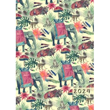 Imagem de 2024: Agenda Semainier Avec Horaire 5 – 23 Heures | Format A4 Planificateur Hebdomadaire Et Mensuel | 1 Semaine Sur 2 Pages | Weekly Planner ... | Calendrier 12 Mois | Motif Indien